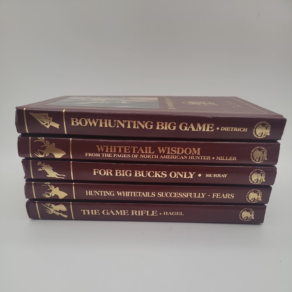 Various NAHC Hunting Library 5 Book Set Hardcover Gilt Big Game Whitetail Ex Con